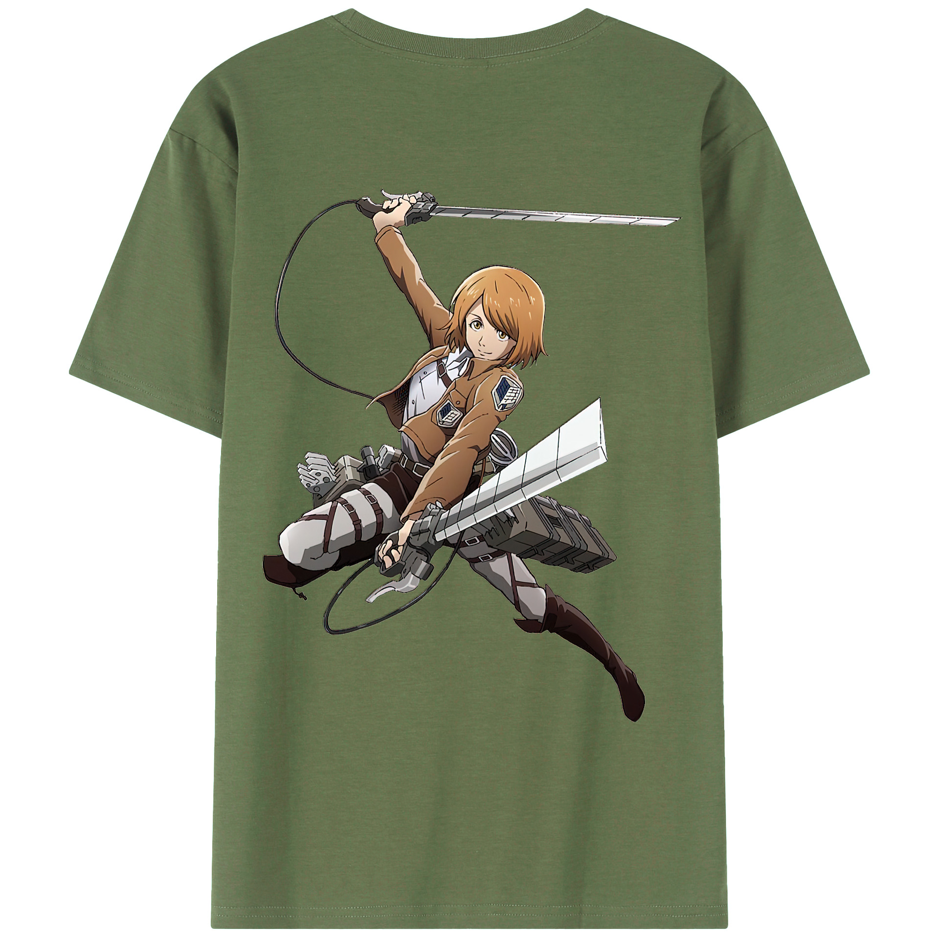 （画像用） 進撃の巨人 ペトラ·ラル Attack on Titan Petra Rall 綿100％ メンズ半袖Tシャツ（バックプリント） 通気性
